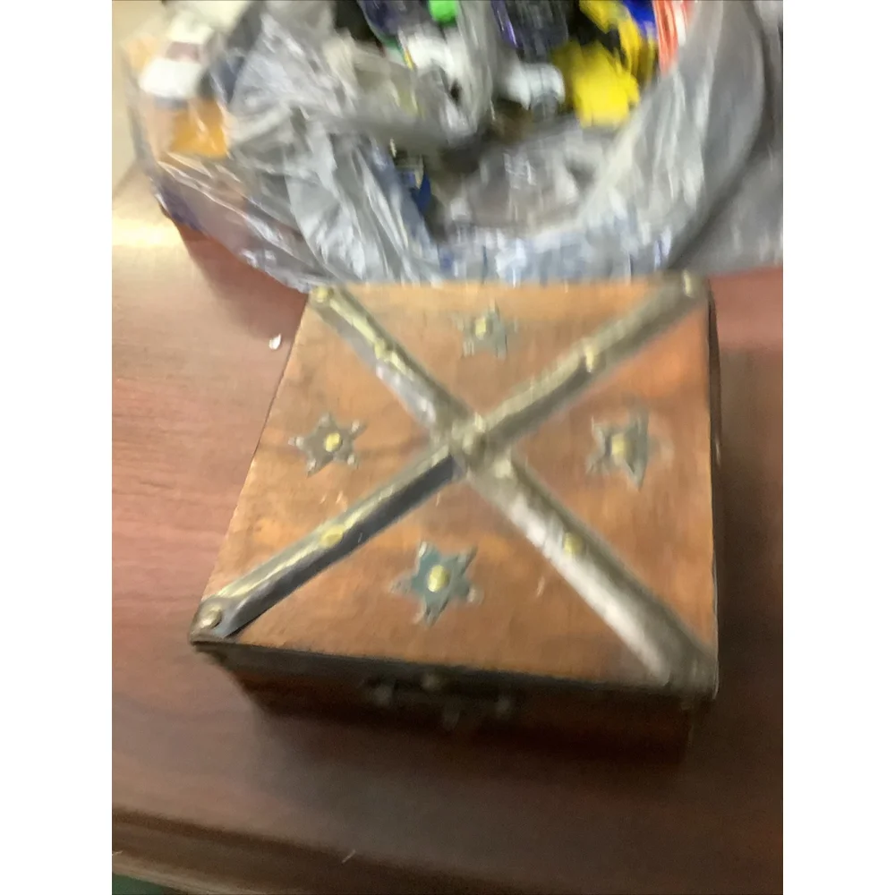 Vintage decorative wooden box Handmade wooden keepsake stars Rustic Cottage
